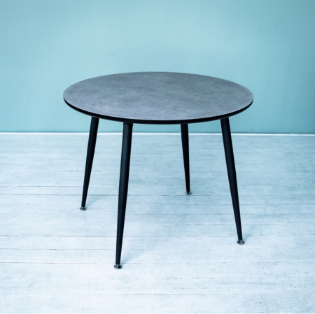 Стол круглый кухонный (дерево, МДФ, HPL) Ont- Лоренцо Черный