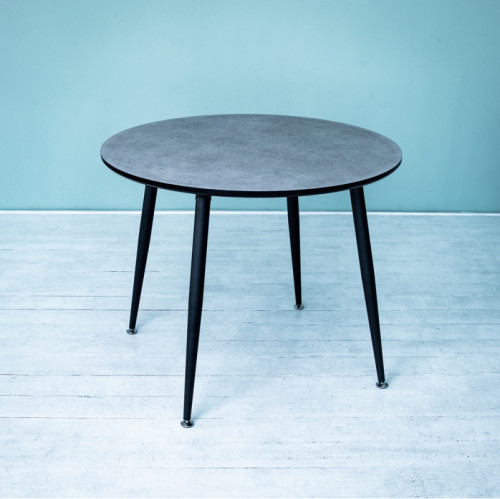 Стол круглый кухонный (дерево, МДФ, HPL) Ont- Лоренцо Черный