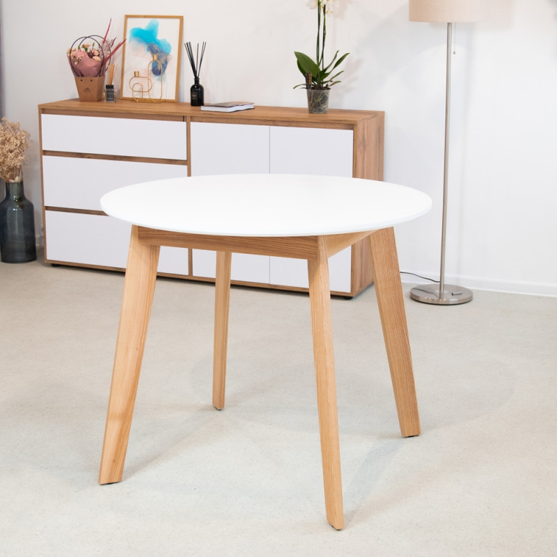 Комплект кухонной мебели Ont- Густаво 90 белый стол + 4 Стула Вито