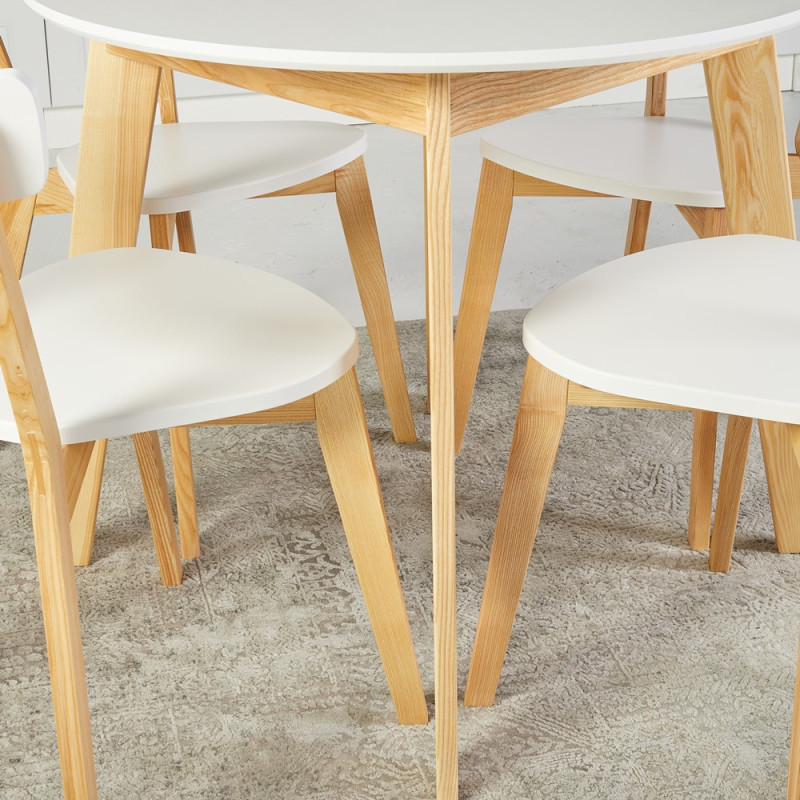 Комплект кухонной мебели Ont- Густаво 90 белый стол + 4 Стула Вито