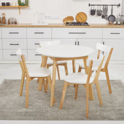 Комплект кухонной мебели Ont- Густаво 90 белый стол + 4 Стула Вито
