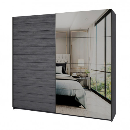 Шкаф-купе с зеркалом Helvetia GALAXY 24CBEA68 (карбоновый дуб)