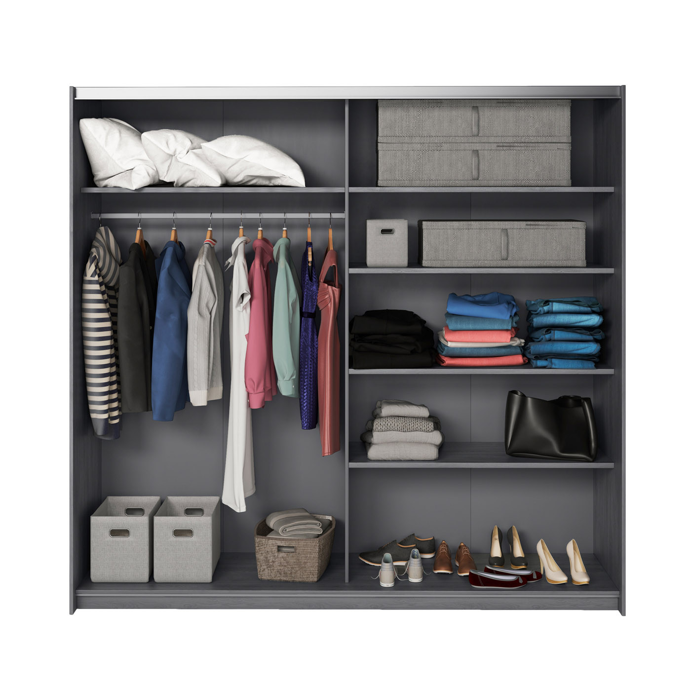 Шкаф-купе с зеркалом Helvetia GALAXY 24CBEA68 (карбоновый дуб)