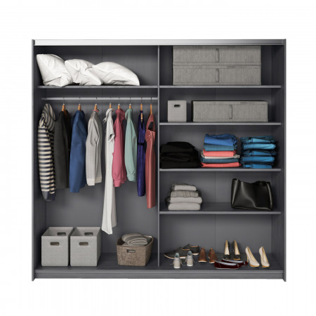 Шкаф-купе с зеркалом Helvetia GALAXY 24CBEA68 (карбоновый дуб)