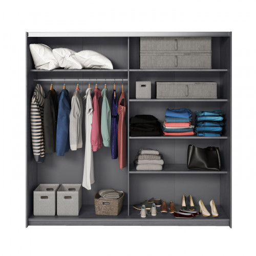 Шкаф-купе с зеркалом Helvetia GALAXY 24CBEA68 (карбоновый дуб)