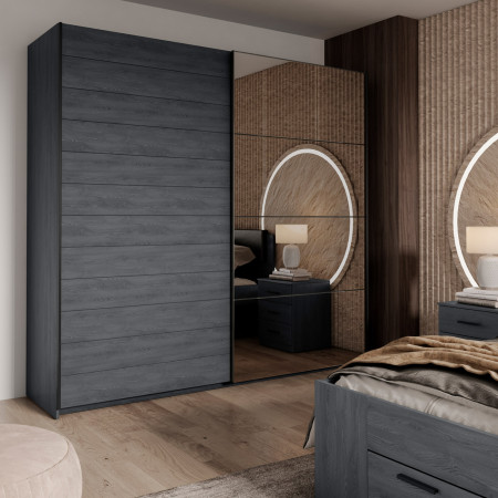 Шкаф-купе с зеркалом Helvetia GALAXY 24CBEA68 (карбоновый дуб)