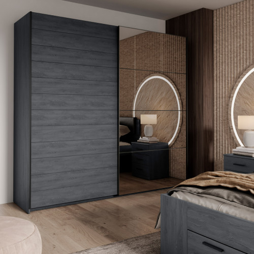 Шкаф-купе с зеркалом Helvetia GALAXY 24CBEA68 (карбоновый дуб)