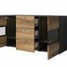 Комод на 2 двери и 3 ящика Helvetia BAROS 24Z6BM26 (сатиновый нуссбаум/черный)