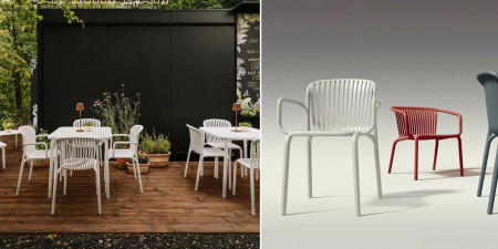 Кресло уличное обеденное VLL- FERNE Berne (белый, молочный)