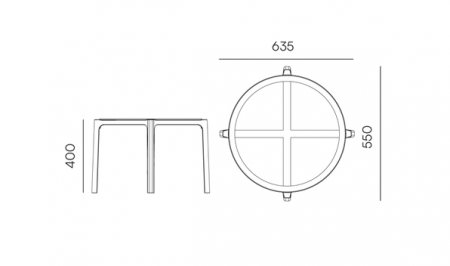 Стол журнальный уличный VLL- FERNE Nexo (синий, жёлтый)