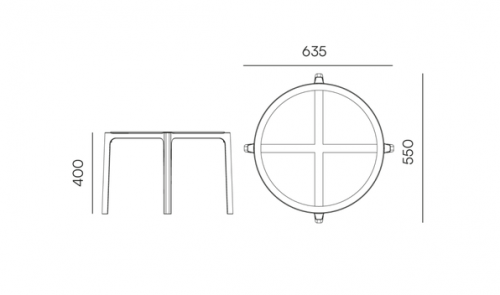 Стол журнальный уличный VLL- FERNE Nexo (синий, жёлтый)