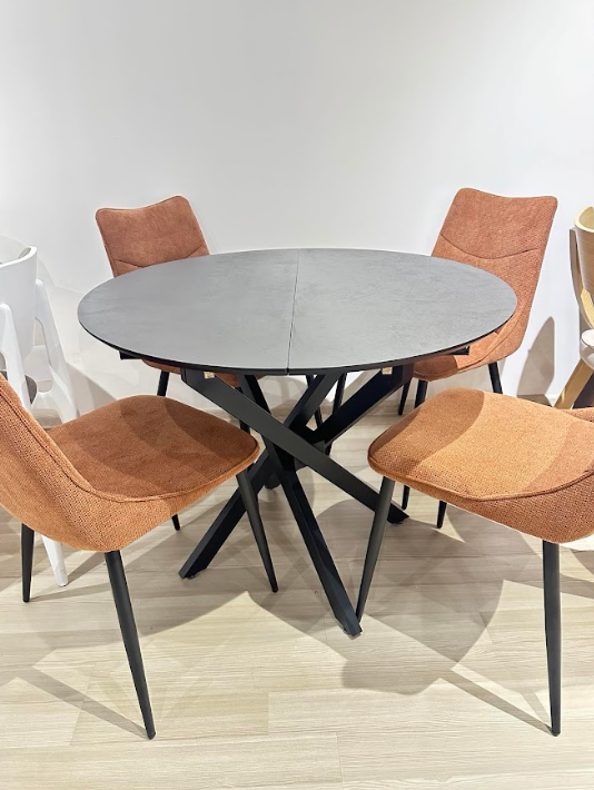 Стол 95/125х95 см Art-Deco EXM- RUTA серый камень матовый МДФ+HPL    