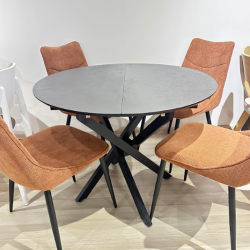 Стол 95/125х95 см Art-Deco EXM- RUTA серый камень матовый МДФ+HPL    