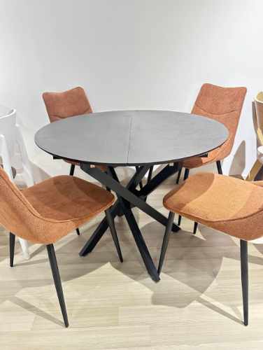 Стол 95/125х95 см Art-Deco EXM- RUTA серый камень матовый МДФ+HPL    