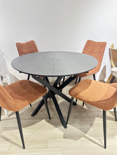 Стол 95/125х95 см Art-Deco EXM- RUTA серый камень матовый МДФ+HPL    