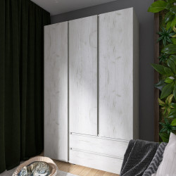 Шкаф распашной на 3 двери и 2 шухляды EVR- Лайт ШЛ-3 крафт белый