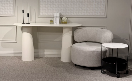 Столик сервировочный CRV- Fred, Lilac ice top black base(белый)