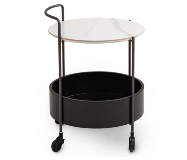 Столик сервировочный CRV- Fred, Lilac ice top black base(белый)