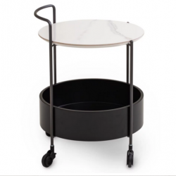 Столик сервировочный CRV- Fred, Lilac ice top black base(белый)