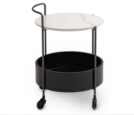 Столик сервировочный CRV- Fred, Lilac ice top black base(белый)