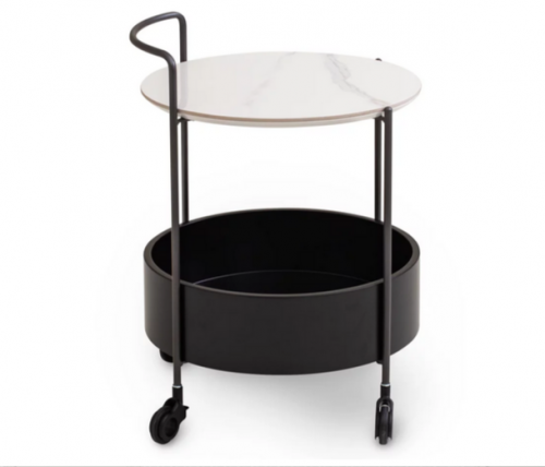 Столик сервировочный CRV- Fred, Lilac ice top black base(белый)