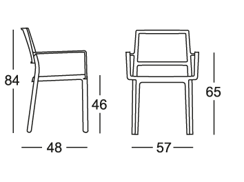 Кресло обеденное уличное VLL- SCAB Kate 2340 (тортора, светло-серый)