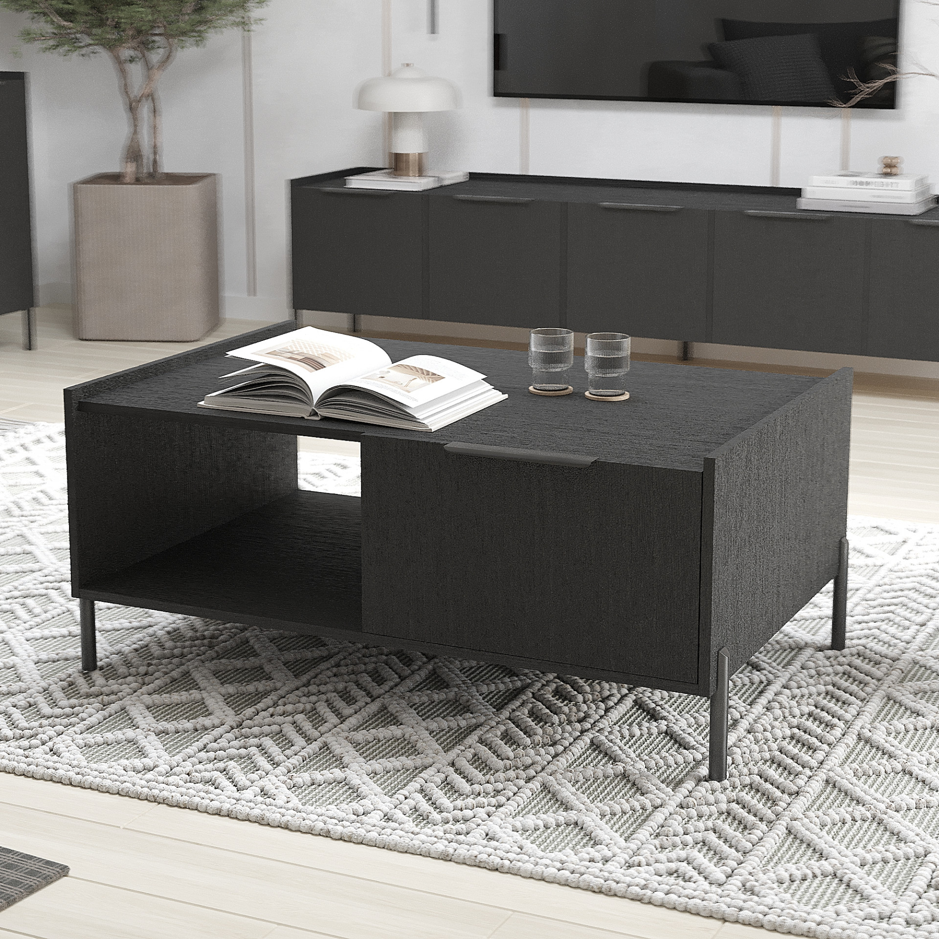 Журнальный стол с ящиком 46х104х48 см KOD- ЖС-Ларго