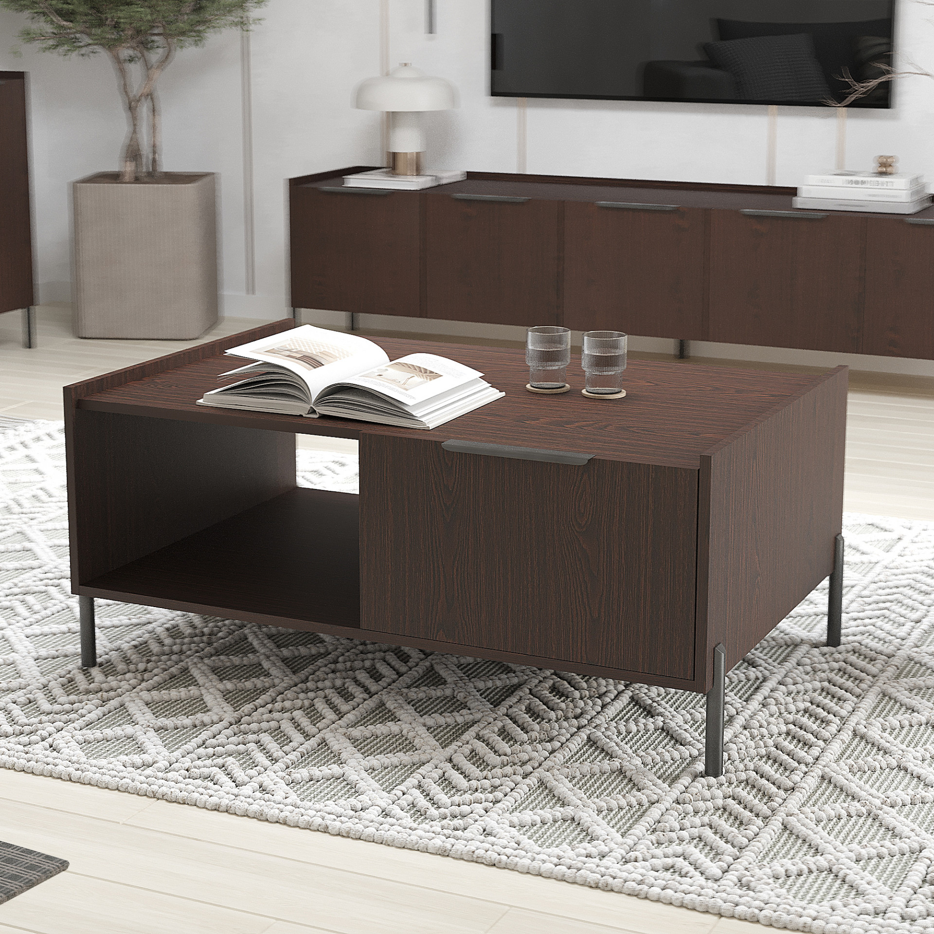 Журнальный стол с ящиком 46х104х48 см KOD- ЖС-Ларго