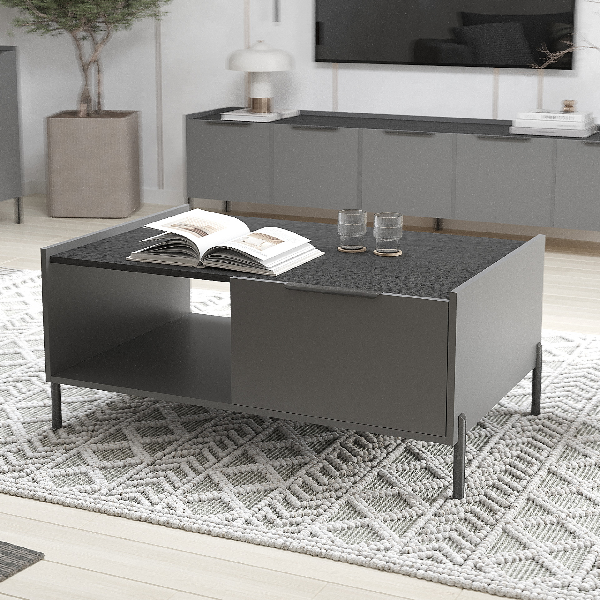 Журнальный стол с ящиком 46х104х48 см KOD- ЖС-Ларго