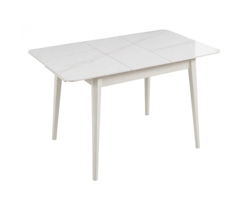 Стіл обідній розкладний INI- TALLINN CERAMIC 90(120)*70 білий глянець/кашемир   