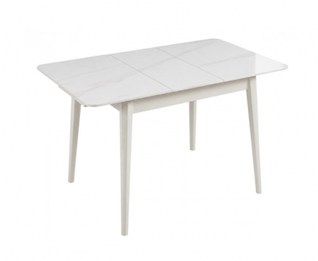 Стіл обідній розкладний INI- TALLINN CERAMIC 90(120)*70 білий глянець/кашемир   