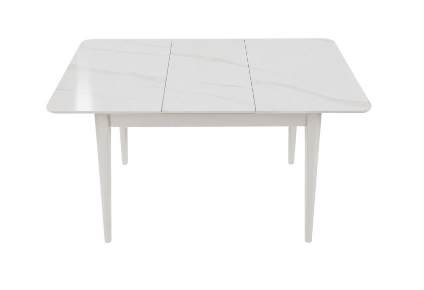 Стіл обідній розкладний INI- TALLINN CERAMIC 90(120)*70 білий глянець/кашемир   