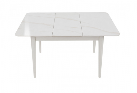 Стіл обідній розкладний INI- TALLINN CERAMIC 90(120)*70 білий глянець/кашемир   