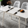 Стіл обідній розкладний INI- TALLINN CERAMIC 90(120)*70 білий глянець/кашемир   
