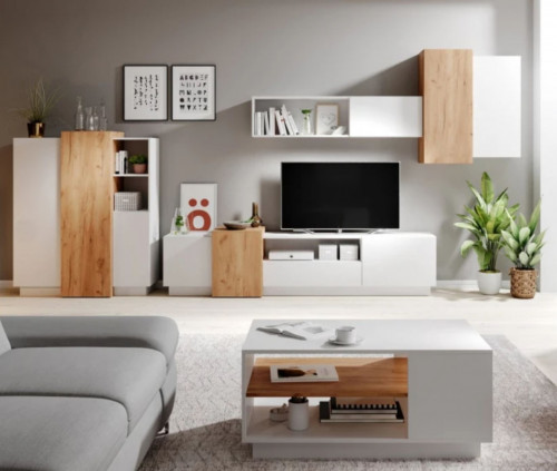 Гостиная Perfect Home 3Д / 3D B Белый/дуб золотой крафт