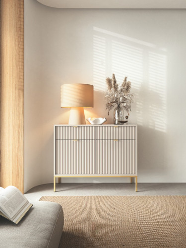 Комод Perfect Home Nova 2-дверный с 2 ​​ящиками и золотыми ножками KSZ104 Кашемир