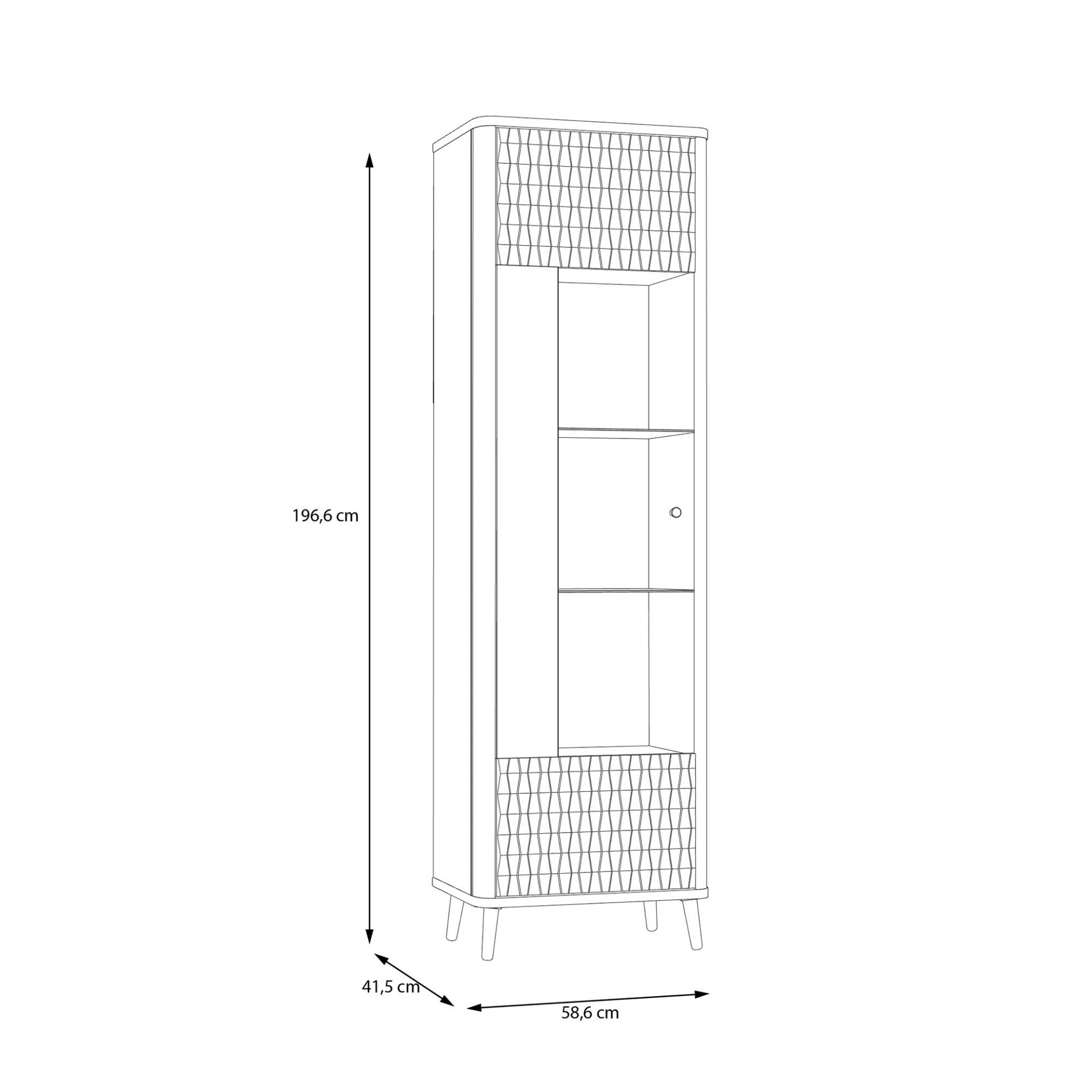 Витрина Forte FIXSMILE FXSV711 L , дуб Маувелла 