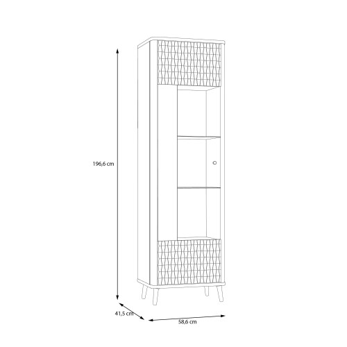 Витрина Forte FIXSMILE FXSV711 L , дуб Маувелла 