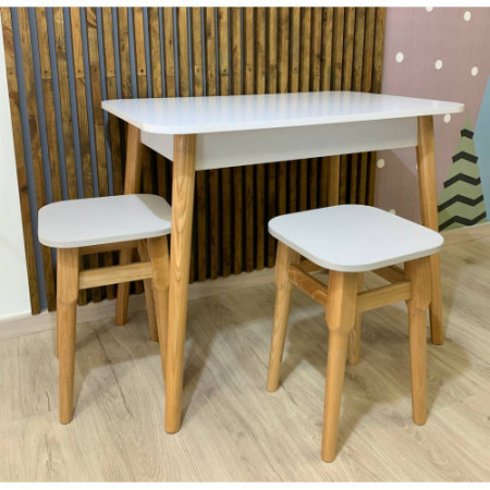 Обеденный стол Маями-2 деревянные ножки Нимфея Альба (белый) (LION-041003)