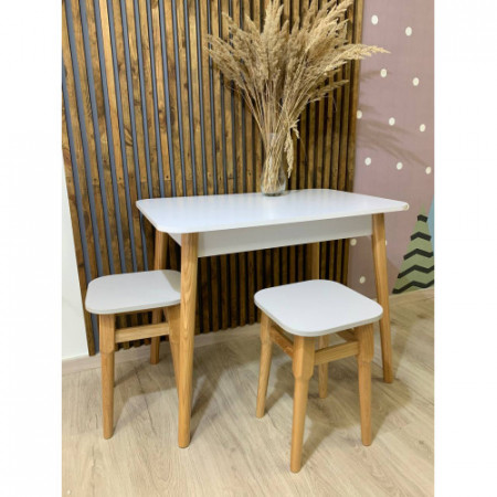 Обеденный стол Маями-2 деревянные ножки Нимфея Альба (белый) (LION-041003)