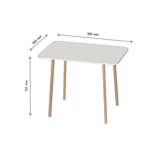 Обеденный стол Маями-2 деревянные ножки Нимфея Альба (белый) (LION-041003)