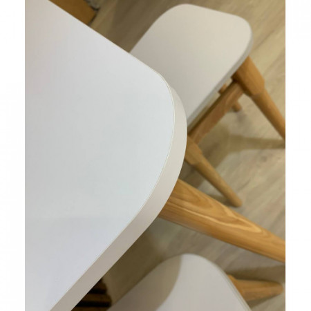 Обеденный стол Маями-2 деревянные ножки Нимфея Альба (белый) (LION-041003)