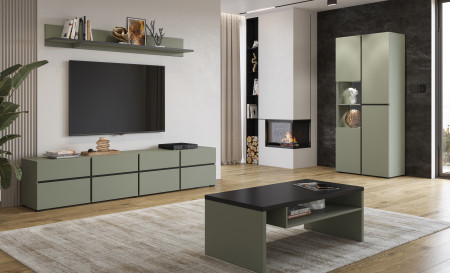 Стол кофейный Helvetia CROSS 24GWMY99 (дымчатый зеленый -черный)