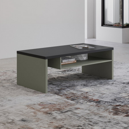 Стол кофейный Helvetia CROSS 24GWMY99 (дымчатый зеленый -черный)