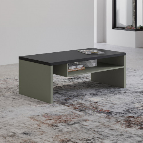 Стол кофейный Helvetia CROSS 24GWMY99 (дымчатый зеленый -черный)