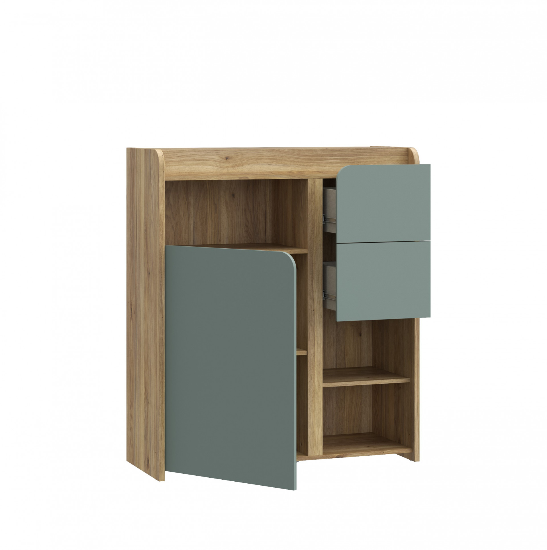 Комод на 1 дверь и 2 ящика Forte HOA HOAK321L (дуб маувелла/шалфей)