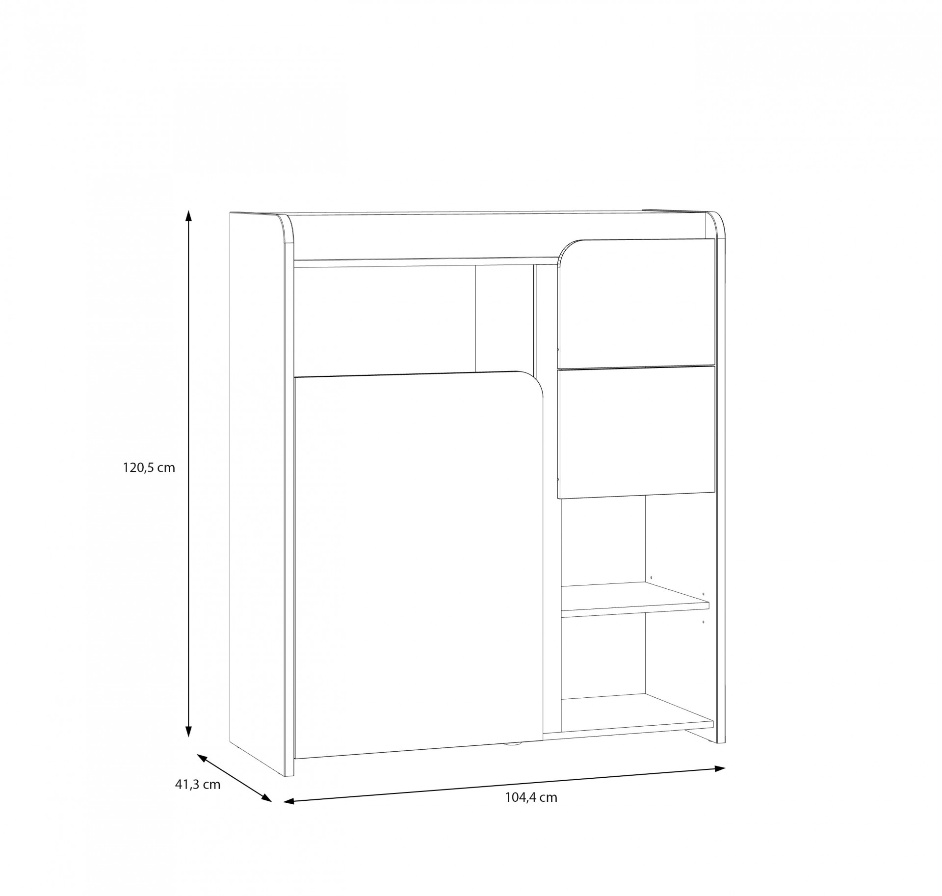 Комод на 1 дверь и 2 ящика Forte HOA HOAK321L (дуб маувелла/шалфей)