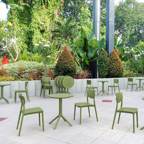 Стол уличный круглый складной Siesta Sky Folding Table 60 (оливковый)