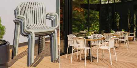 Кресло уличное обеденное VLL- FERNE Berne (зеленый, серый)