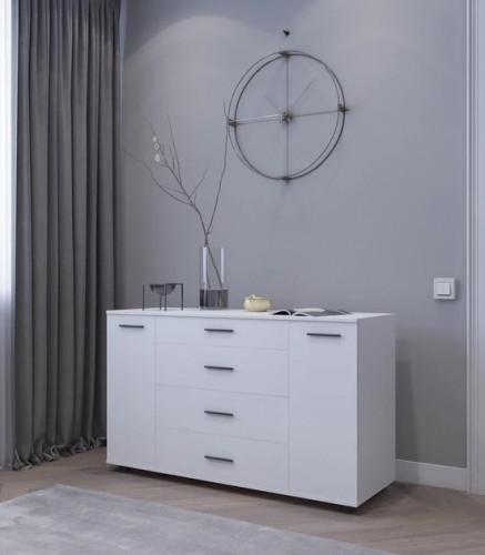 Большой комод EVR- Бриз К-6 белый (нимфея альба)